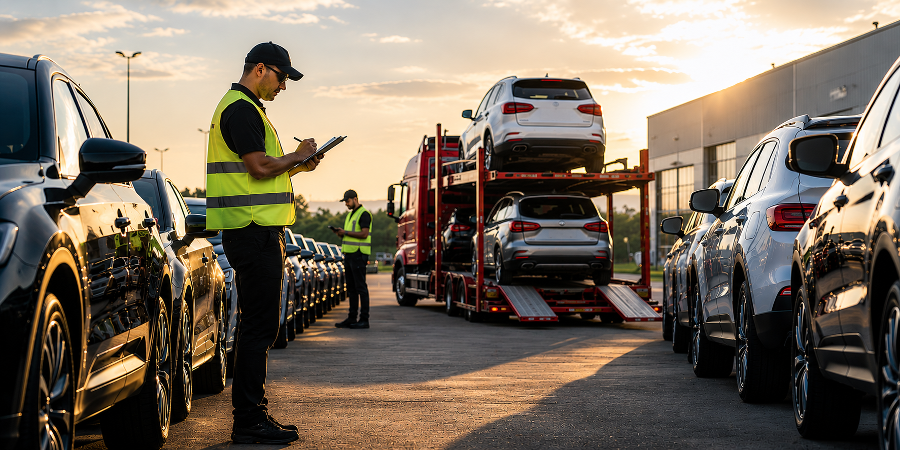 Vehicle transport operation at a recovery yard